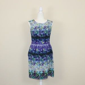 Cynthia Rowley Water Color Sleeveless Sheath Dress